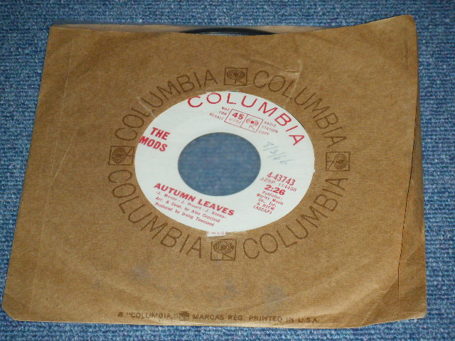 画像: THE MODS - AUTUMN LEAVES / 1966 US AMERICA ORIGINAL White Label PROMO 7"45 