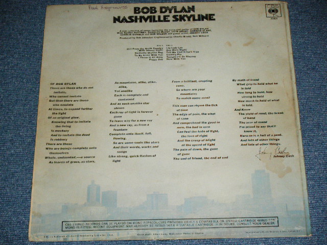 画像: BOB DYLAN - NASHVILLE SKYLINE ( Matrix Number :A3/B2 : Ex++/Ex+++ )   / 1969 UK ORIGINAL  STEREO Used LP 