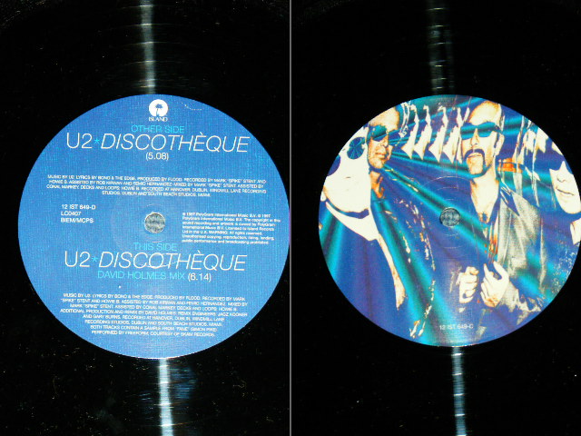 画像: U2 - DISCOTHEQUE ( With POSTER ) (Ex++/Ex+++ A-1:Ex+) / 1997 UK ENGLAND ORIGINAL Used 3 THREE TRIPLE 12" Singles 