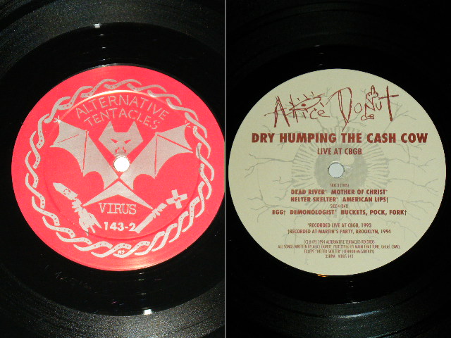 画像: ALICE DONUT- DRY-HUMPING THE CASH COW  LIVE AT CBGB  / 1994 US AMERICAN  ORIGINAL Used 2-LP 
