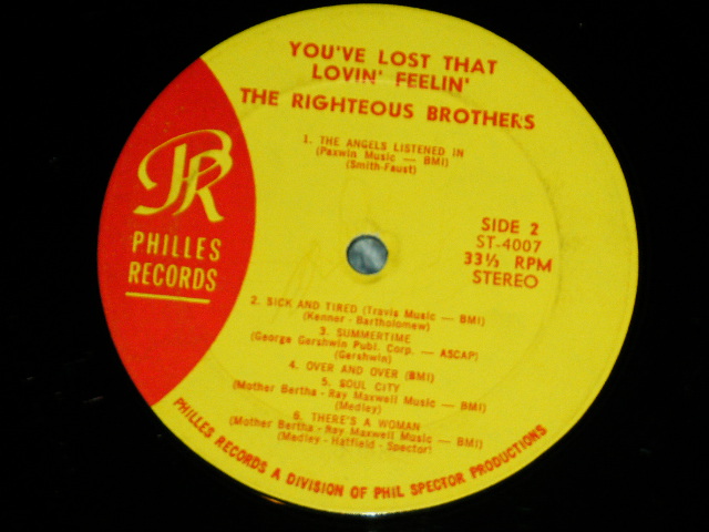 画像: The RIGHTEOUS BROTHERS - YOU'VE LOST THAT LOVIN' FEELIN'   ( Ex-/Ex++ )   /  1964 US ORIGINAL STEREO  Used  LP