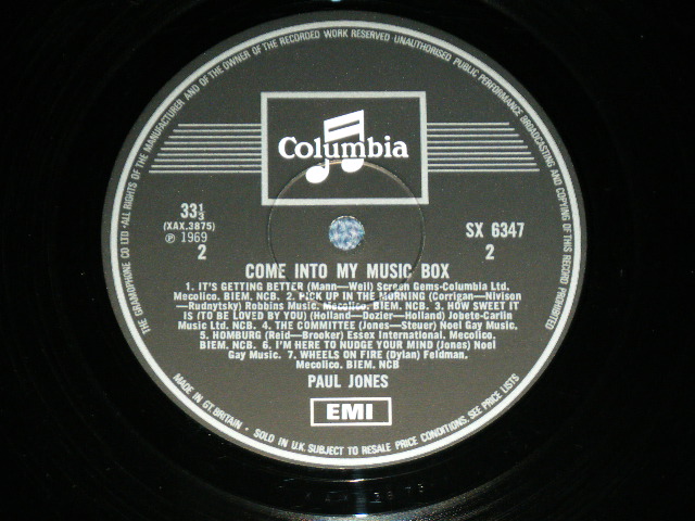 画像: PAUL JONES of MANFRED MANN - COME INTO MY MUSIC BOX ( Ex/Ex+ Looks:Ex+++ )  / 1969 UK ENGLAND ORIGINAL "One EMI Label" STEREO Used LP 