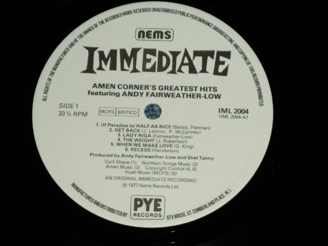 画像: AMEN CORNER -  GREATEST HITS ( Ex+++/MINT- )  / 1977 UK ENGLAND ORIGINAL  Used LP 