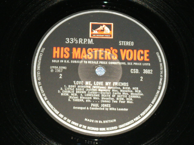 画像: PAUL JONES of MANFRED MANN - LOVE ME LOVE MY FRIEND ( Ex+++/Ex+++ Looks: MINT- )  / 1967 UK ENGLAND ORIGINAL "RED H.M.V. Label" MONO Used LP 