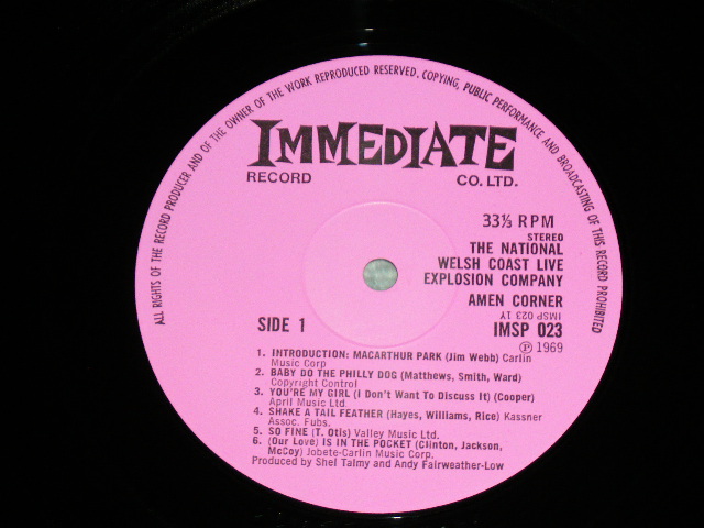 画像: AMEN CORNER -  THE NATIONAL WELSH COAST LIVE EXPLOSION COMPANY (Ex++/Ex+++,Looks: MINT-)  / 1969 UK ENGLAND ORIGINAL "PINK Label" Used LP 