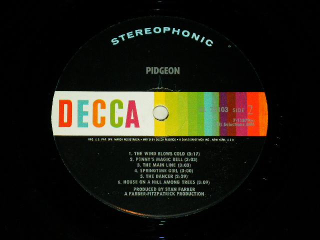 画像: PIDGEON -  PIDGEON ( Ex+++/Ex+++ Looks: MINT- )   /  Late 1960'S US AMERICA ORIGINAL STEREO  Used  LP