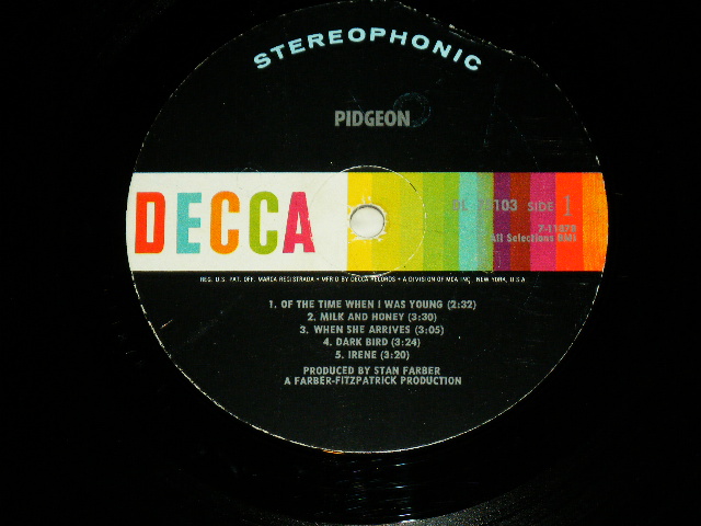画像: PIDGEON -  PIDGEON ( Ex+++/Ex+++ Looks: MINT- )   /  Late 1960'S US AMERICA ORIGINAL STEREO  Used  LP