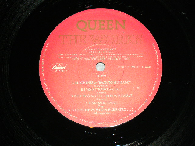 画像: QUEEN -　THE WORKS ( Ex+/MINT- )  / 1984 US AMERICA  ORIGINAL 1st Press "PROMO STAMP On Cover Jacket"  Used LP 