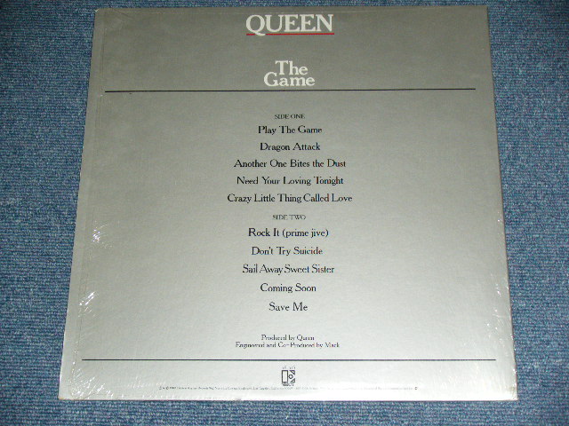 画像: QUEEN -　THE GAME (MINT-/Ex+++ Looks: Ex++ )  / 1980? US AMERICA  ORIGINAL 2nd Press "GRAY Color Cover Jacket"  Used LP 