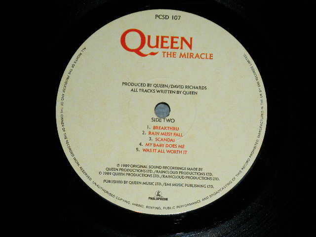 画像: QUEEN - THE MIRACLE ( Ex++/Ex++ ) / 1989 UK ENGLAND ORIGINAL Used LP 