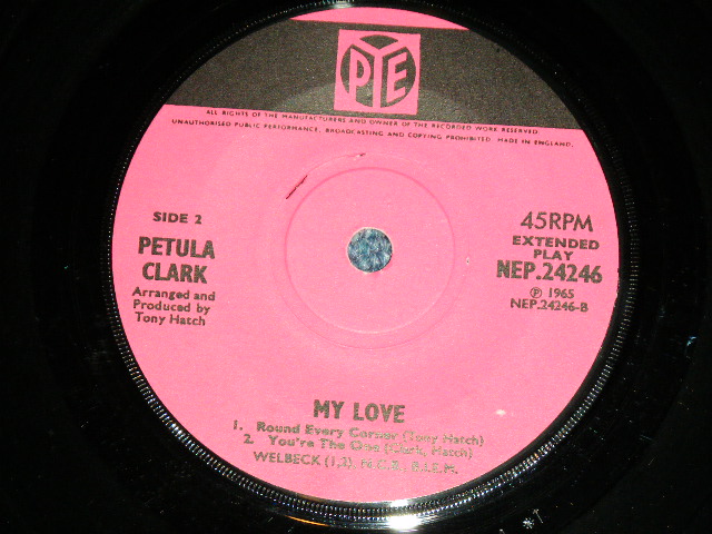 画像: PETULA CLARK -  MY LOVE ( Ex+/Ex+++ )  / 1965 UK ENGLAND ORIGINAL Used  7"EP With PICTURE SLEEVE
