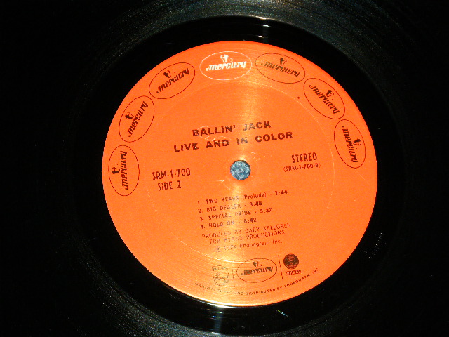 画像: BALLIN' JACK- LIVE AND IN COLOR  / 1974 US AMERICA  ORIGINAL Used LP