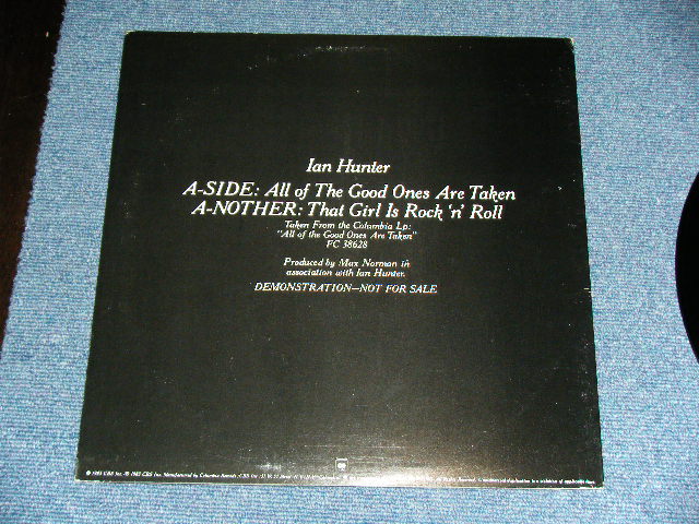 画像: IAN HUNTER of MOTT THE HOOPLE  - ALL THE GOOD ONES ARE TAKEN (PROMO ONLY 12" ) / 1983 US AMERICA ORIGINAL 'PROMO ONLY' Used 12"  