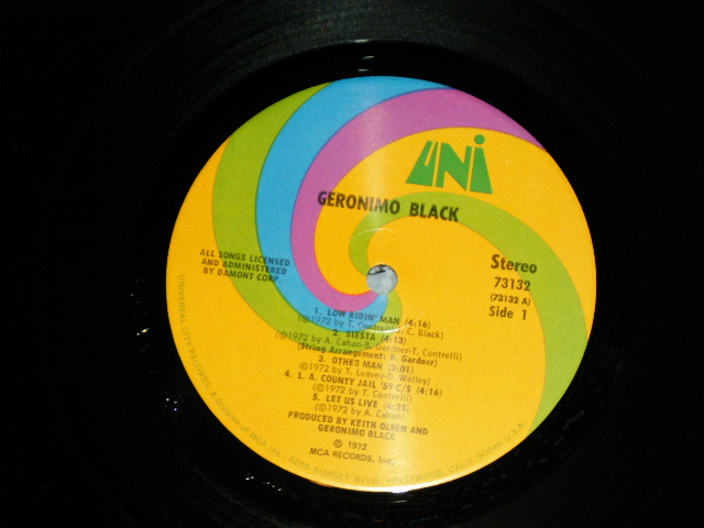 画像: GERONIMO BLACK  ex FRANK ZAPPA / THE MOTHERS OF INVENTION - GERONIMO BLACK ( Ex++/MINT- ) / 1972  US AMERICA ORIGINAL Used  LP  with SONG SHEETE