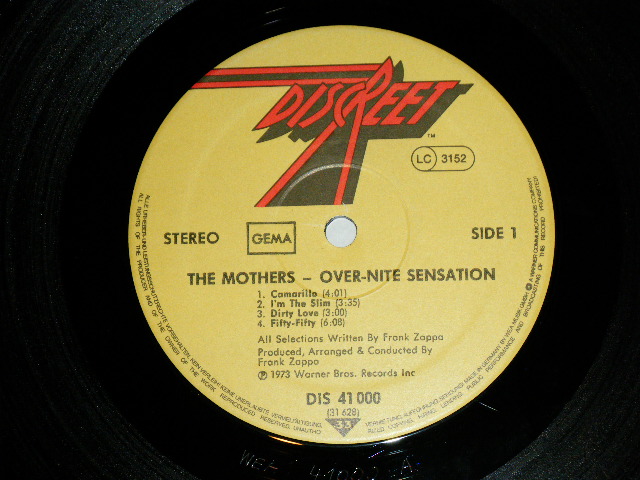 画像: FRANK ZAPPA / THE MOTHERS OF INVENTION -  OVER-NITE SENSATION  ( Ex/+/Ex+++ ) / 1973  WEST-GERMANY GERMAN ORIGINAL Used  LP 