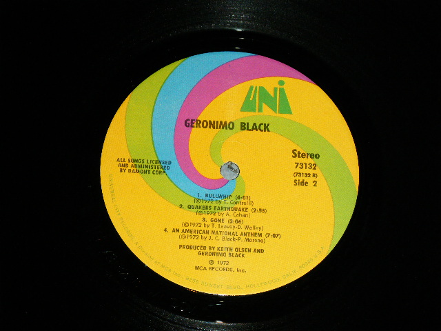 画像: GERONIMO BLACK  ex FRANK ZAPPA / THE MOTHERS OF INVENTION - GERONIMO BLACK ( Ex++/MINT- ) / 1972  US AMERICA ORIGINAL Used  LP  with SONG SHEETE