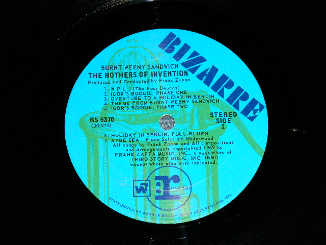 画像: FRANK ZAPPA / THE MOTHERS OF INVENTION -   BURNT WEENYS AND WICH  ( Ex++,Ex+/Ex+++) / 1970  US AMERICA ORIGINAL "BLUE Label"  Used  LP  