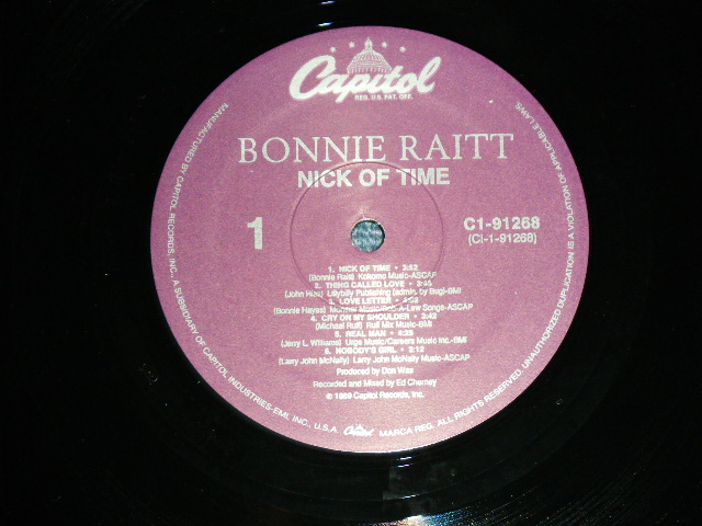 画像: BONNIE RAITT - NICK OF TIME ( MINT/MINT- )  / 1989 US AMERICA ORIGINAL Used LP 