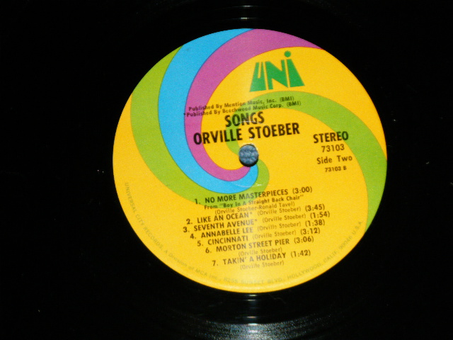 画像: ORVILLE STOEBER - SONGS  ( Ex/Ex+++ )  / 1971 US AMERICA ORIGINAL Used LP