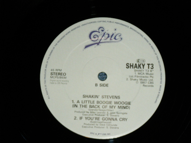 画像: SHAKIN' STEVENS - A LITTLE BOOGIE WOOGIE ( Ex++/MINT- )  / 1987 US AMERICA ORIGINAL Used 12" Single 