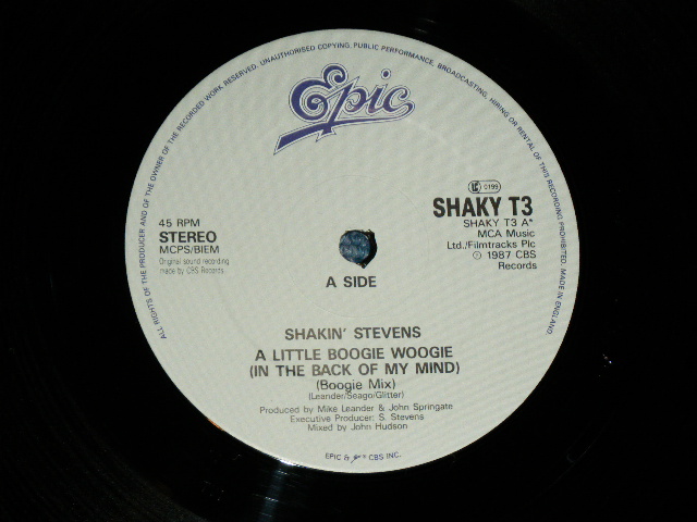 画像: SHAKIN' STEVENS - A LITTLE BOOGIE WOOGIE ( Ex++/MINT- )  / 1987 US AMERICA ORIGINAL Used 12" Single 