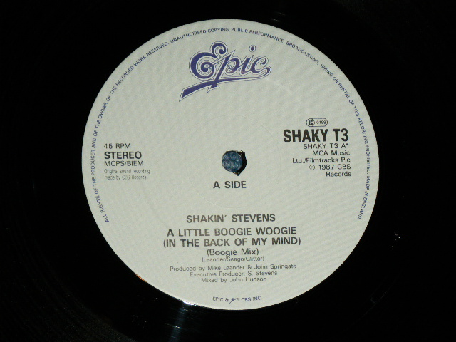 画像: SHAKIN' STEVENS - A LITTLE BOOGIE WOOGIE ( Ex++/MINT- )  / 1987 US AMERICA ORIGINAL Used 12" Single 