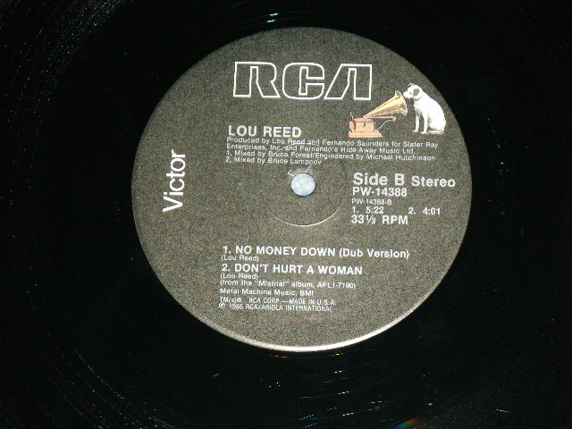 画像: LOU REED - NO MONEY DOWN  / 1986 US AMERICA ORIGINAL Used 12"