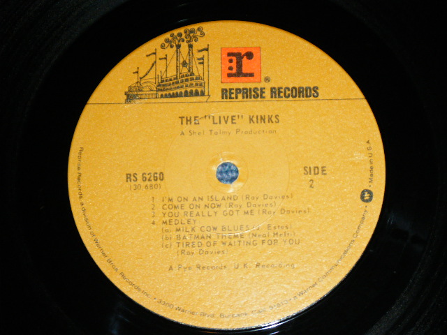 画像: THE KINKS -  THE LIVE KINKS ( Ex+++/MINT- ) / 1970's US AMERICA 'Reissue 3rd Press? Label' Used LP 