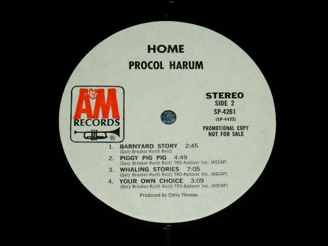 画像: PROCOL HARUM -  HOME  (Ex+/MINT-) / 1970 US AMERICA  ORIGINAL "WHITE LABEL PROMO" Used LP