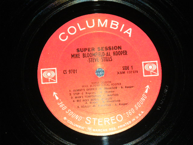 画像: MIKE BLOOMFIELD + AL KOOPER + STEVE STILLS - SUPER SESSION (Matrix # A:1A/B:1A : Ex/Ex++) / 1968 US AMERICA "360 Sound Label" Used LP 