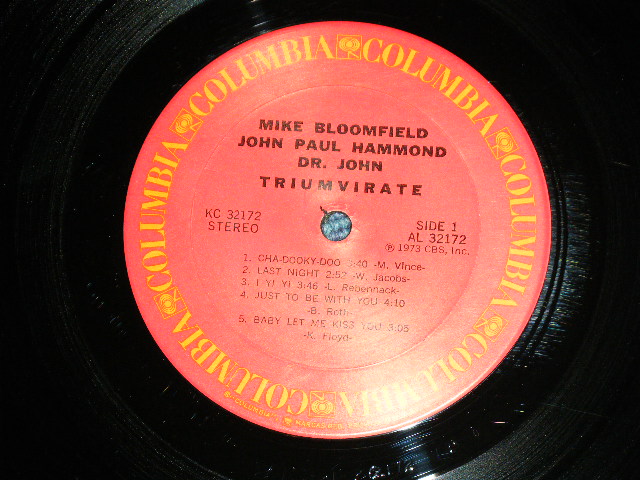 画像: MIKE BLOOMFIELD + JOHN PAUL HAMMOND + DR. JOHN - TRIUMVIRATE  - LIVE ST BILL GRAHAM'S FILLMORE WEST  ( Matrix # A:1B/B:1A : Ex-/MINT) / 1973 US AMERICA ORIGINAL Used LP 