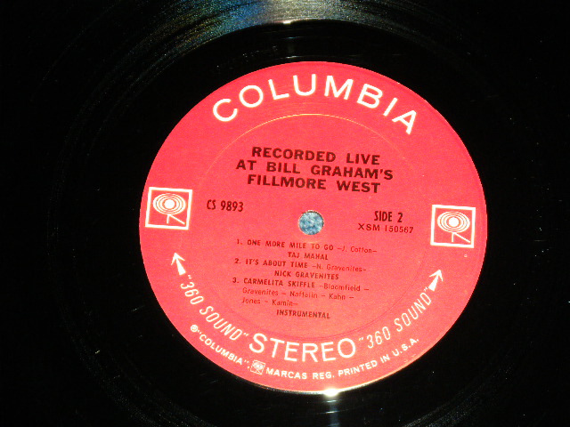 画像: MIKE BLOOMFIELD + OTHERS V.A. - LIVE ST BILL GRAHAM'S FILLMORE WEST  ( Matrix # A:1D/B:1E : Ex+/Ex+++) / 1969 US AMERICA ORIGINAL "360 SOUND Label" Used LP 