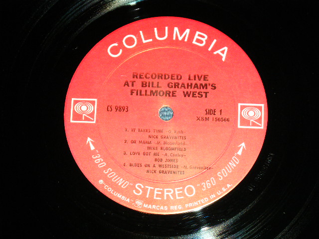画像: MIKE BLOOMFIELD + OTHERS V.A. - LIVE ST BILL GRAHAM'S FILLMORE WEST  ( Matrix # A:1D/B:1E : Ex+/Ex+++) / 1969 US AMERICA ORIGINAL "360 SOUND Label" Used LP 