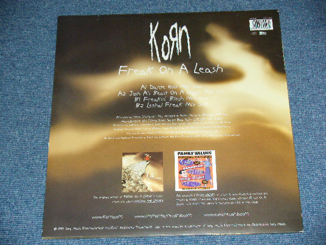 画像: KORN - FREAK ON A LEASH  The Mixes ( Strictly Limited Edition  No.1211 : Ex+++/MINT-)  / 1999 UK ENGLAND  ORIGINAL Used  12" 