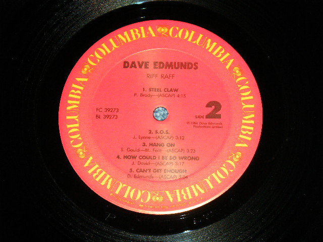 画像: DAVE EDMUNDS - RIFF RAFF ( Ex++/MINT-)  / 1984 US AMERICA ORIGINAL "PROMO" Used LP 