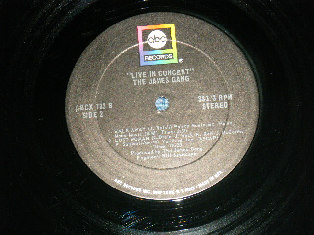 画像: JAMES GANG ( with JOE WALSH ) - LIVE IN CONCERT (  Ex-/Ex+++) / 1971 US AMERICA ORIGINAL Used LP 