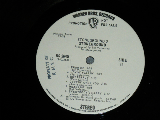画像: STONEGROUND ( With FEMALE Singer ) - STONEGROUND 3 ( HIPPY ROCK : Ex+/Ex+++ Looks: Ex++ ) / 1972 US AMERICA ORIGINAL "WHITE LABEL PROMO" Used  LP