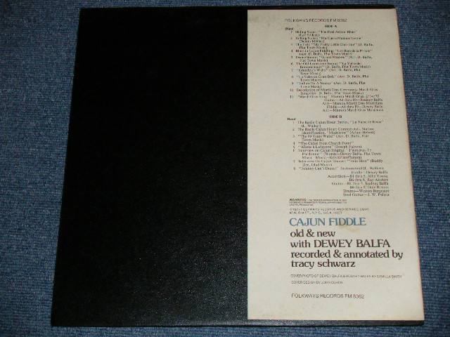 画像: DEWEY BALFA - CAJUN FIDDLE OLD & NEW (With SONG SHEET : Ex++/Ex+++ ) / 1977 US AMERICA ORIGINAL  Used  LP