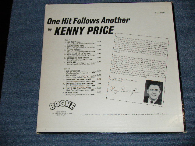 画像: KENNY PRICE - ONE HIT FOLLOWS ANOTHER ( POP COUNTRY SINGER : Early SSW  :  Ex++/Ex+++ ) / 1967 US AMERICA ORIGINAL  Used  LP