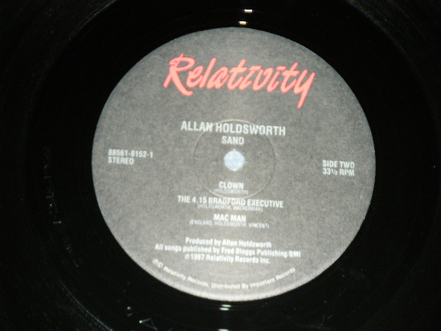 画像: ALLAN HOLDSWARTH - SAND ( MINT/MINT  ) /  1987 US AMERICA ORIGINAL Used  LP 