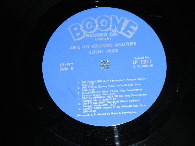 画像: KENNY PRICE - ONE HIT FOLLOWS ANOTHER ( POP COUNTRY SINGER : Early SSW  :  Ex++/Ex+++ ) / 1967 US AMERICA ORIGINAL  Used  LP