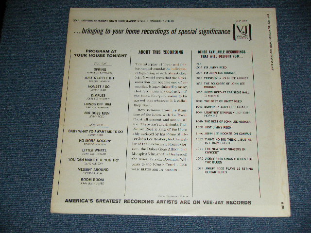 画像: v.a. JIMMY REED+JOHN LEE HOOKER+ROSCOE GORDON+GENE ALLISON+BIRD LEGS&PAULINE+PRICILLA BOWMAN&MEMPHIS SLIM - SOUL MEETING SATURDAY NIGHT HOOTENANY STYLE ( Ex++/Ex+++ ) / 1963 US AMERICA ORIGINAL MONO Used LP 