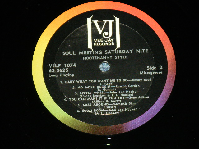 画像: v.a. JIMMY REED+JOHN LEE HOOKER+ROSCOE GORDON+GENE ALLISON+BIRD LEGS&PAULINE+PRICILLA BOWMAN&MEMPHIS SLIM - SOUL MEETING SATURDAY NIGHT HOOTENANY STYLE ( Ex++/Ex+++ ) / 1963 US AMERICA ORIGINAL MONO Used LP 