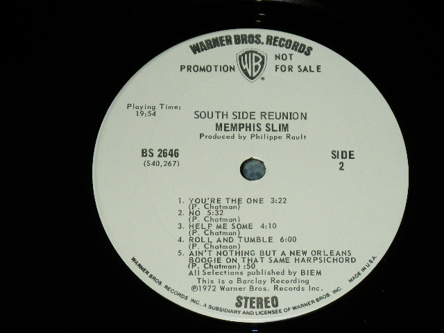 画像: MEMPHIS SLIM with BUDDY GUY & JUNIR WELLS - SOUTH SIDE REUNION / 1972 US AMERICA ORIGINAL "White Label PROMO" Used LP 