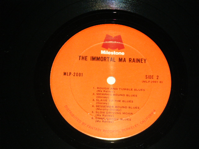 画像: MA RAINEY - THE IMMORTAL MA RAINEY / 1967 US AMERICA ORIGINAL Used LP