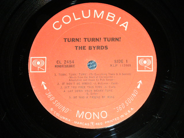 画像: BYRDS, THE - TURN! TURN! TURN!  ( Ex/Ex++ Looks:Ex+ ) / 1965 US ORIGINAL MONO '360 Sound Label' Used LP 