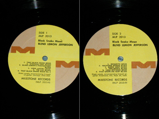 画像: BLIND LEMON JEFFERSON - BLACK SMAKE MOAN / 1970 US OIGINAL Used LP  