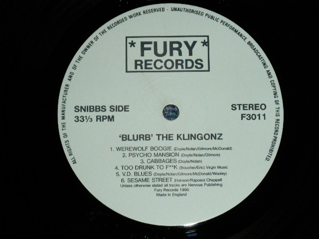 画像: KLINGONZ - BLURB : The AMAZING KLINGONZ  ( Ex+++/MINT-) /  1990 UK ENGLAND ORIGINAL Used  LP 