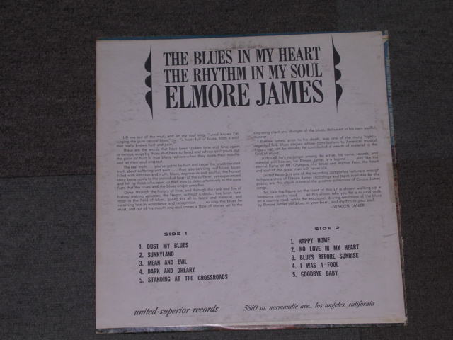 画像: ELMORE JAMES - THE BLUES IN MY HEART THE RHYTH IN MY SOUL / 197? US ORIGINAL LP 