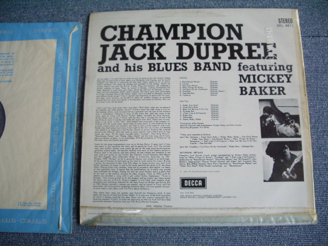 画像: CHAMPION JACK DUPREE - CHAMPION JACK DUPREE ANF HIS BLUES BAND / 1967 UK ORIGINAL STEREO LP  